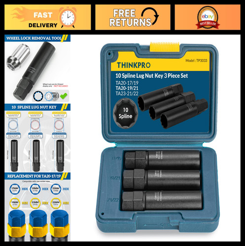 Spline lug nut key set - lug, 3